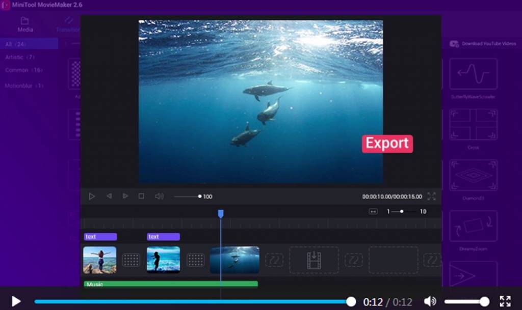 friendly User Interface 1024x609 - MiniTool MovieMaker Review: A Best Video Editor With Excellent Features